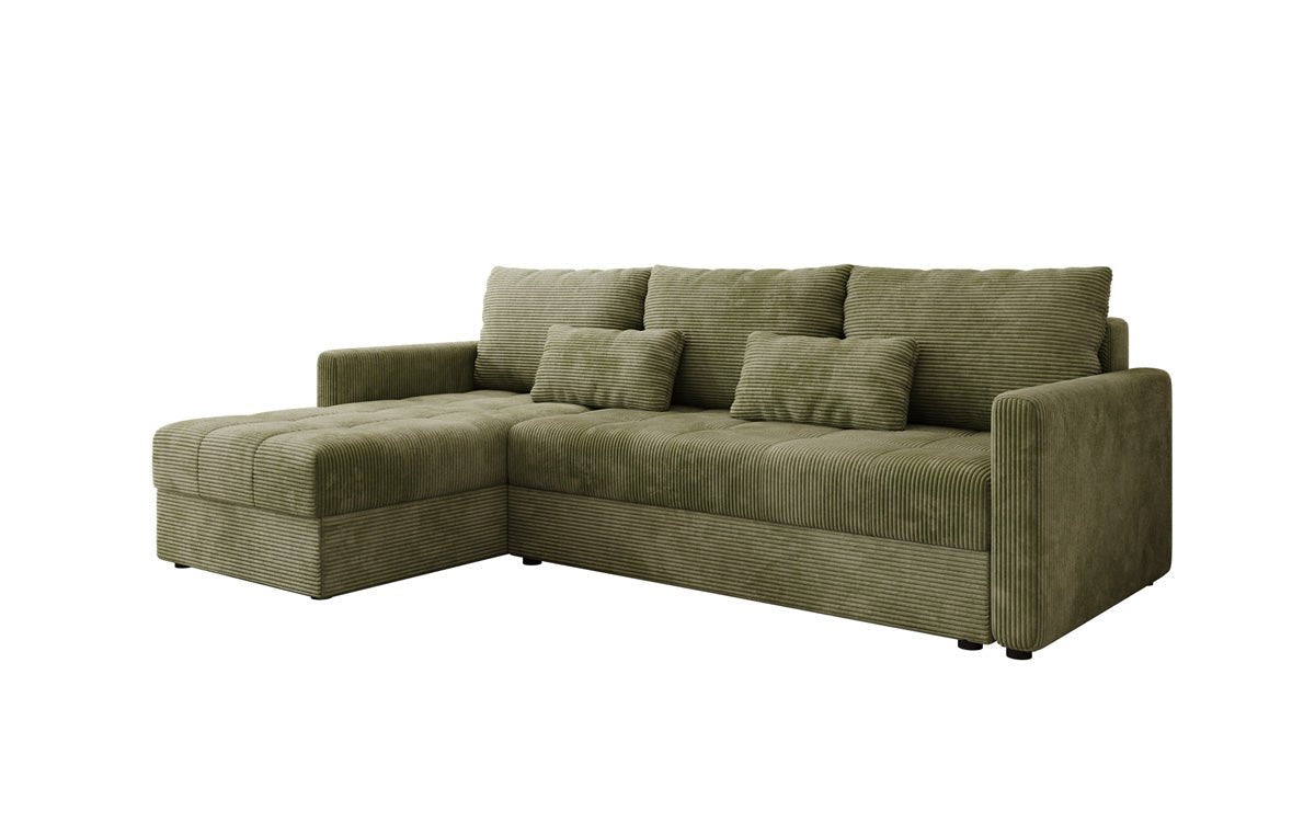Designer sofa Roma in corduroy with sleeping and folding function