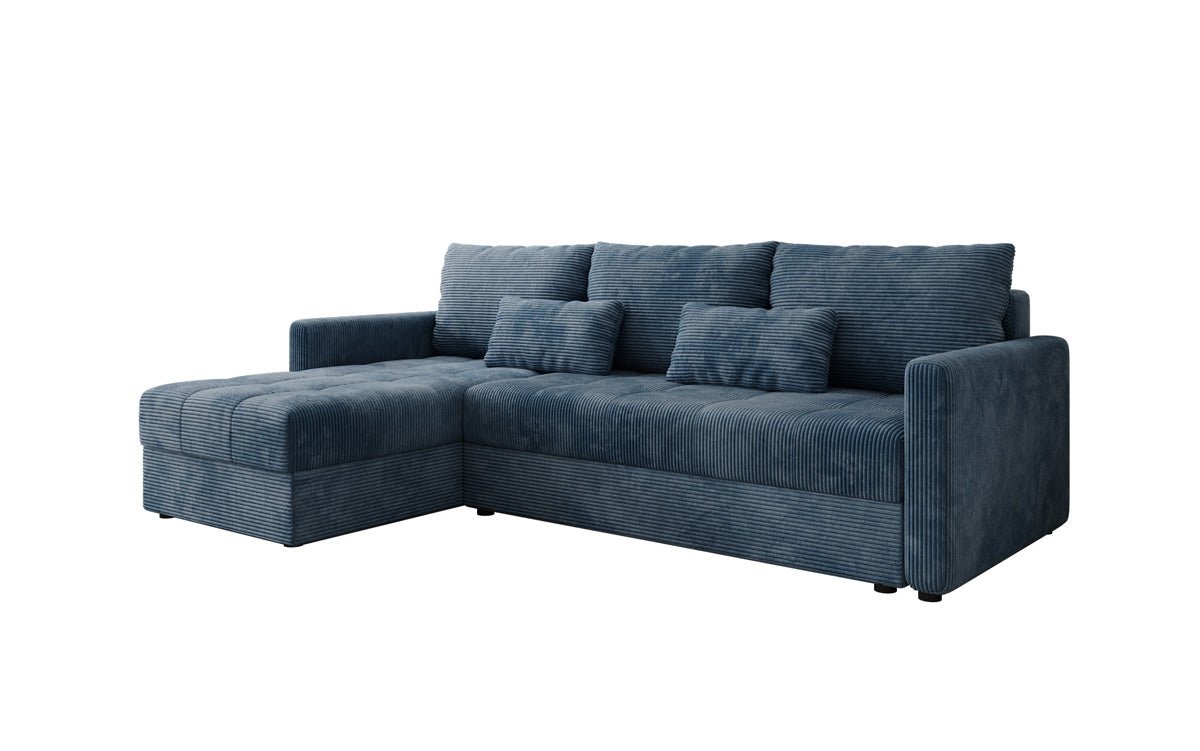 Designer sofa Roma in corduroy with sleeping and folding function