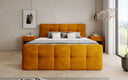 Cozy Velvet Boxspring Bed with Storage