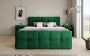 Cozy Velvet Boxspring Bed with Storage