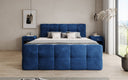 Cozy Velvet Boxspring Bed with Storage