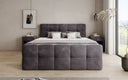 Cozy Velvet Boxspring Bed with Storage