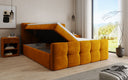 Cozy Velvet Boxspring Bed with Storage