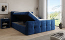 Cozy Velvet Boxspring Bed with Storage