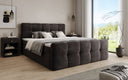 Cozy Velvet Boxspring Bed with Storage