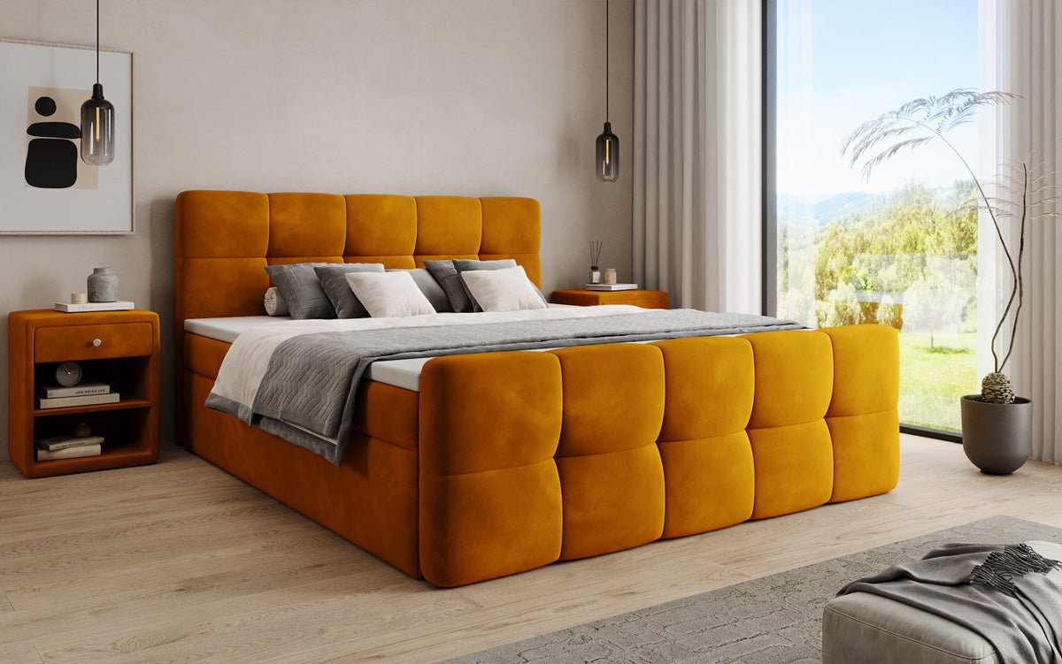 Boxspringbett Cozy Samt mit Stauraum