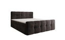 Cozy Velvet Boxspring Bed with Storage