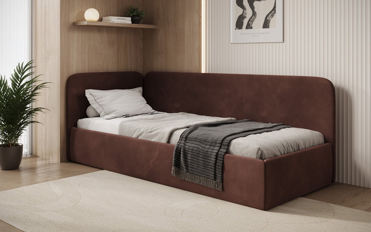 Designer Upholstered Bed/Guest Bed/Sofa Cleo with Storage
