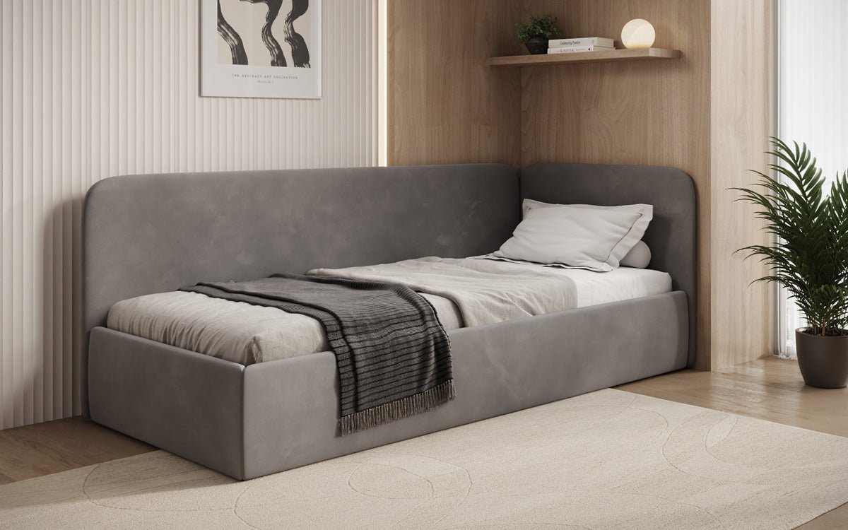 Designer Upholstered Bed/Guest Bed/Sofa Cleo with Storage