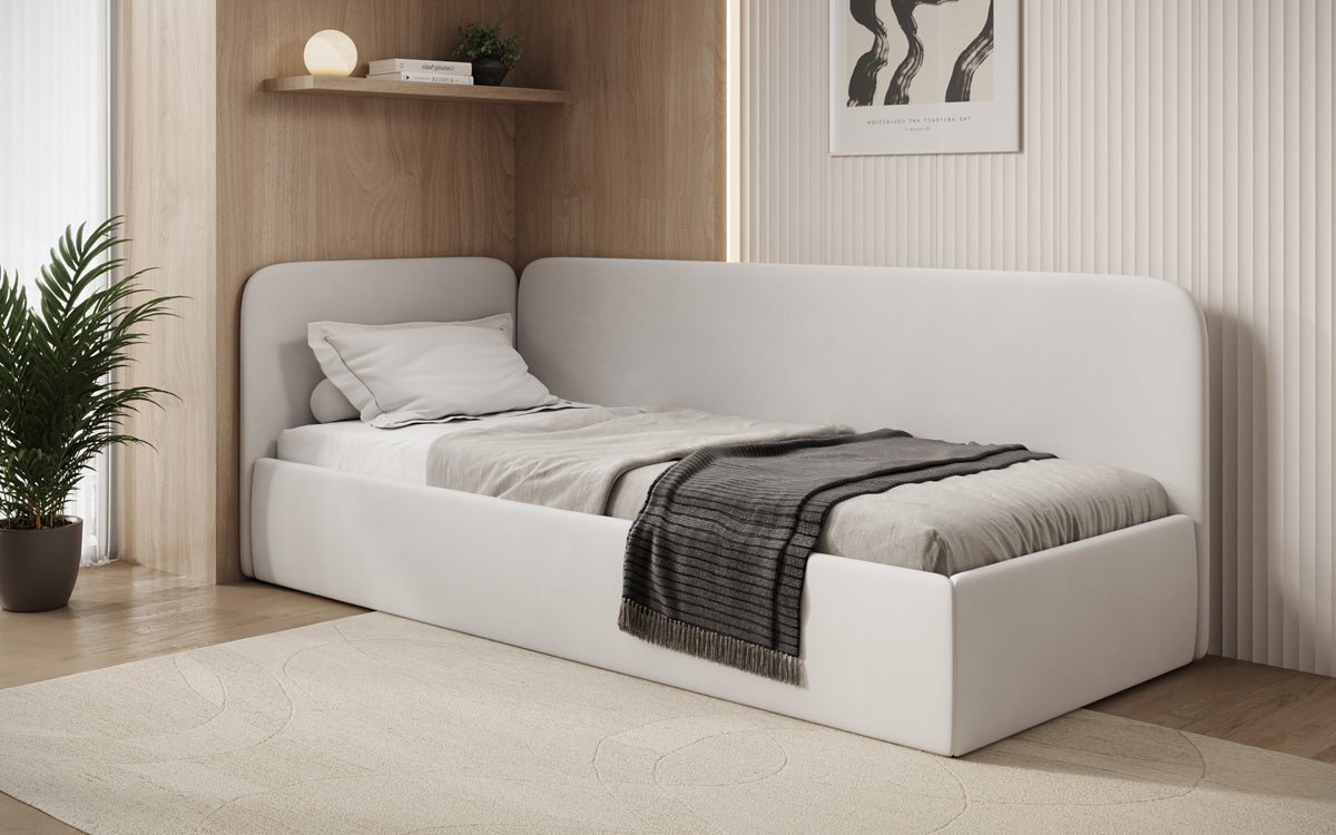 Designer Upholstered Bed/Guest Bed/Sofa Cleo with Storage