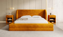 Designer upholstered bed Liv in velvet with storage