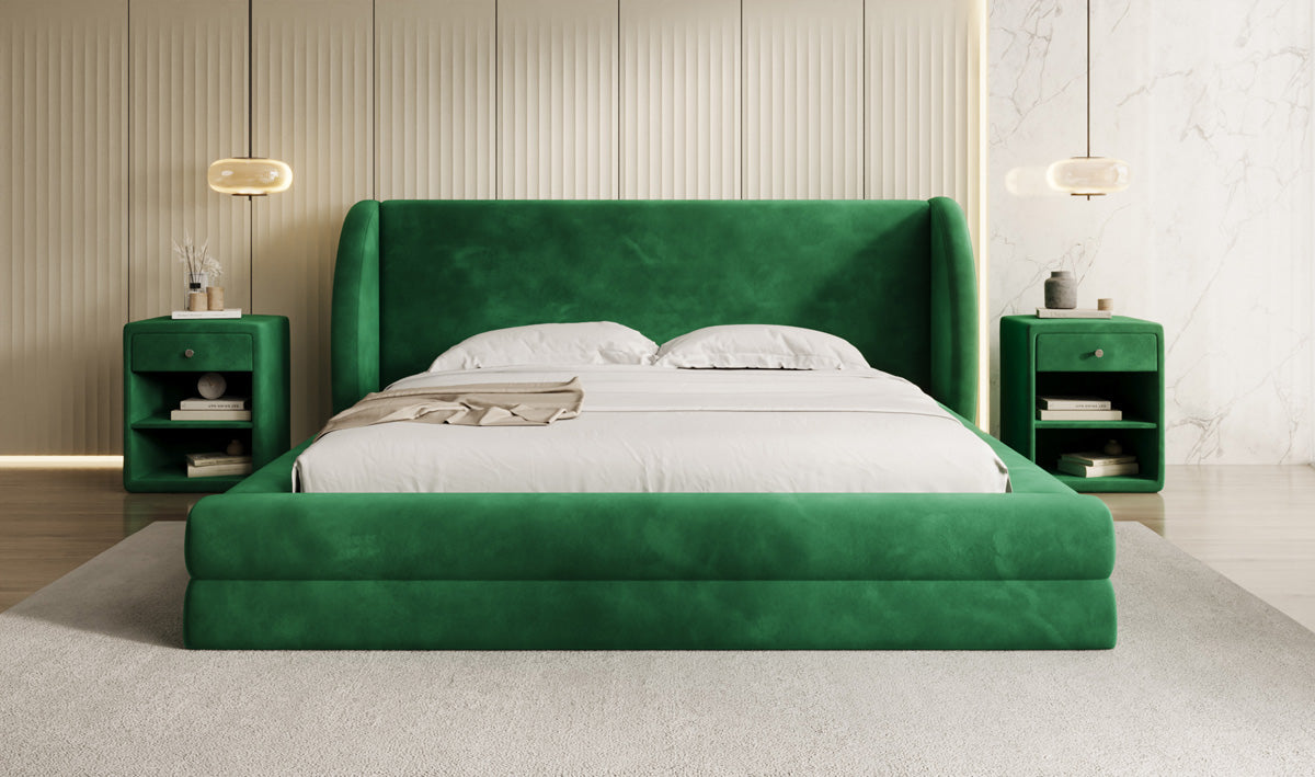 Designer Polsterbett Liv in Samt mit Stauraum