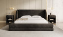 Designer upholstered bed Liv in velvet with storage