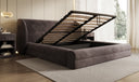 Designer upholstered bed Liv in velvet with storage