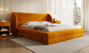 Designer upholstered bed Liv in velvet with storage