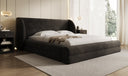 Designer upholstered bed Liv in velvet with storage