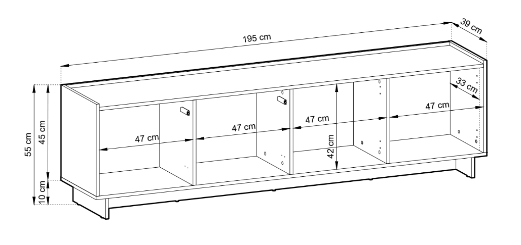 Designer TV Stand Kiyora 195 cm