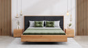 Designer wooden bed Valent made of solid oak in a floating appearance