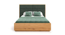 Designer wooden bed Valent made of solid oak with storage space