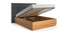 Designer wooden bed Valent made of solid oak with storage space