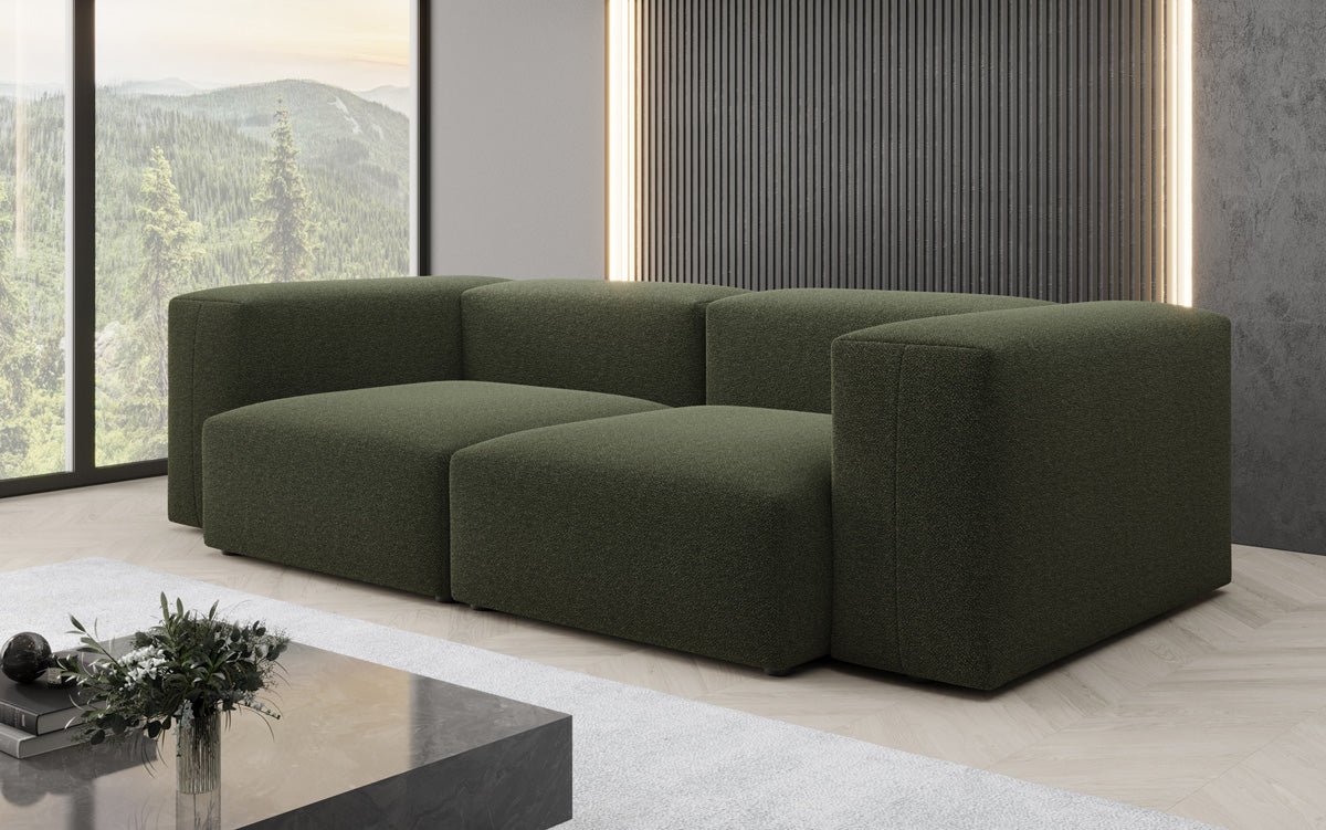 Designer 2-Seater Sofa Snug in Bouclé
