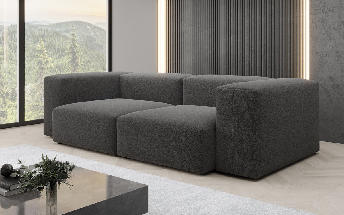 Designer 2-Seater Sofa Snug in Bouclé