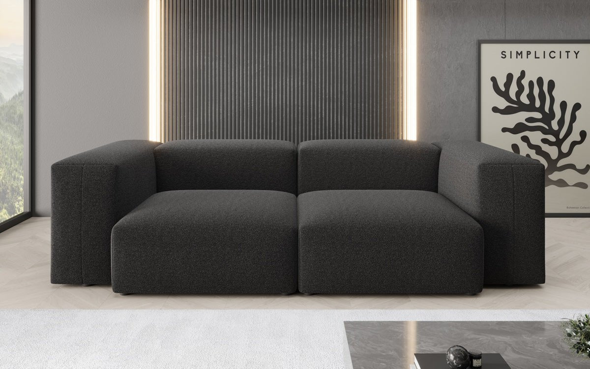 Designer 2-Seater Sofa Snug in Bouclé