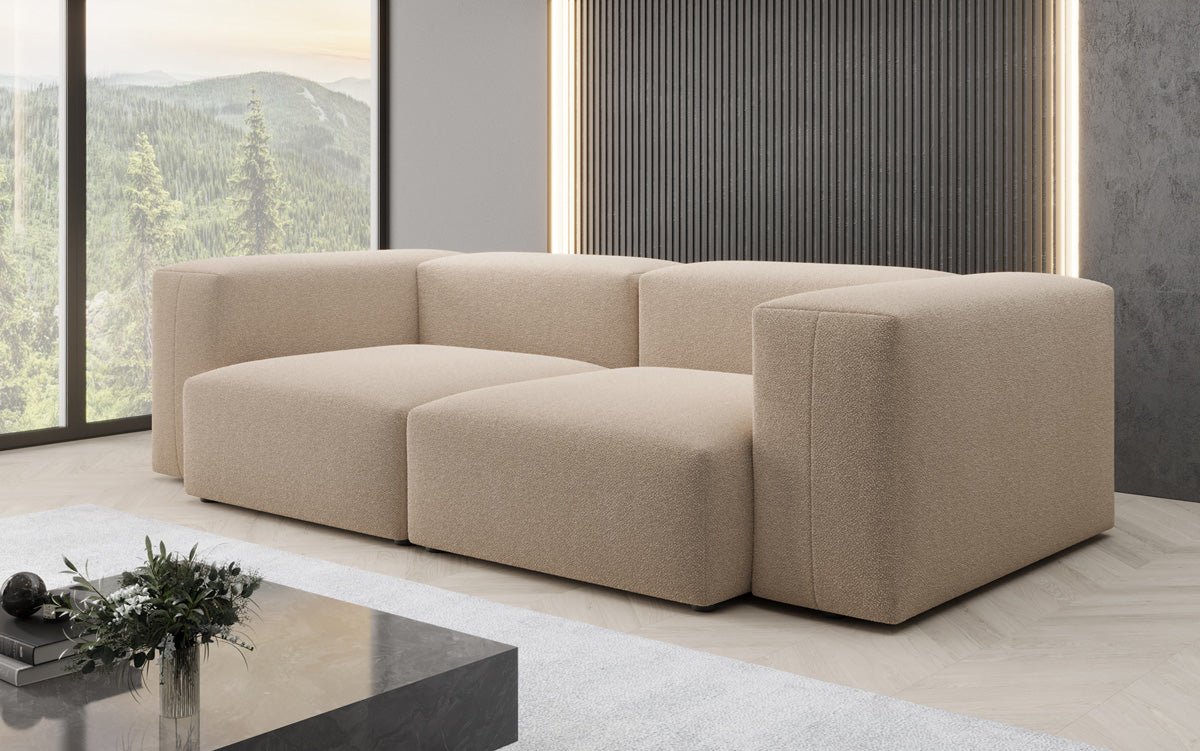 Designer 2-Seater Sofa Snug in Bouclé