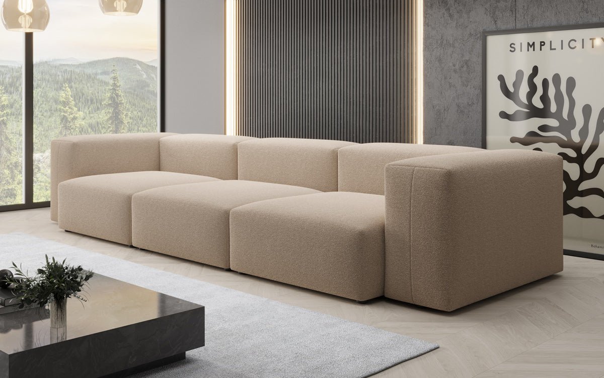 Designer 3-Seater Sofa Snug in Bouclé