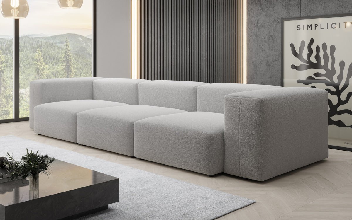 Designer 3-Seater Sofa Snug in Bouclé