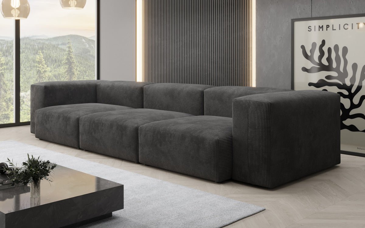 Designer 2-seater Snug sofa in corduroy
