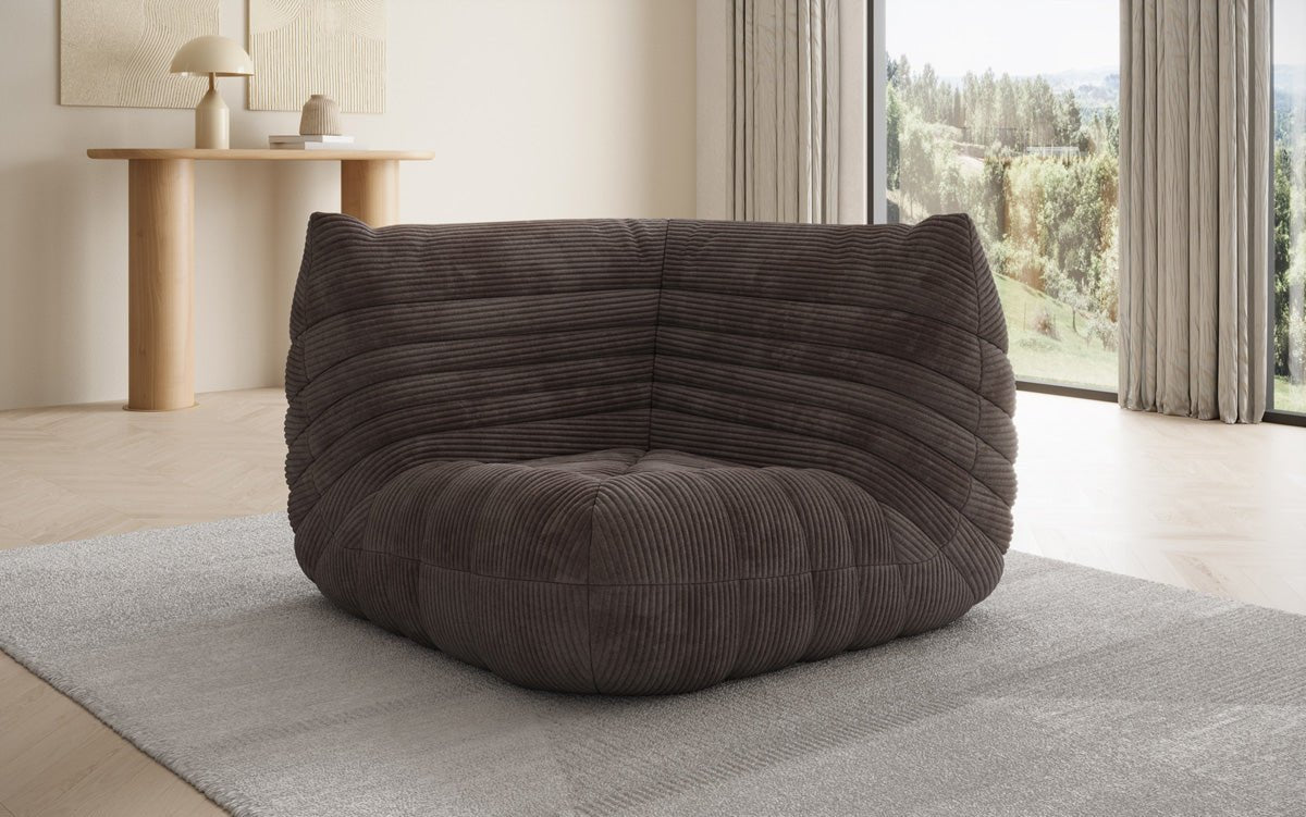 Designer Eckmodul Sofa Armchair Calmo in Corduroy
