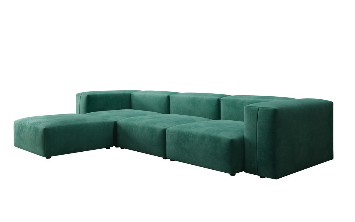 Designer L Sofa Snug in Velvet