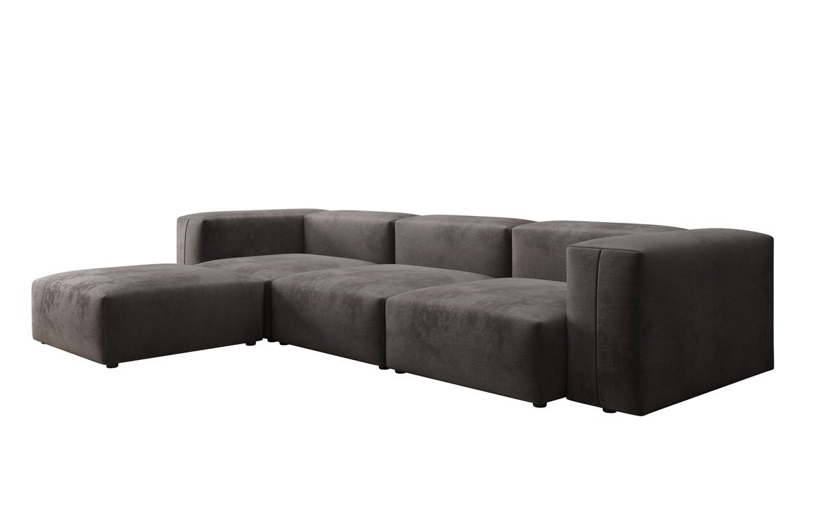 Designer L Sofa Snug in Velvet