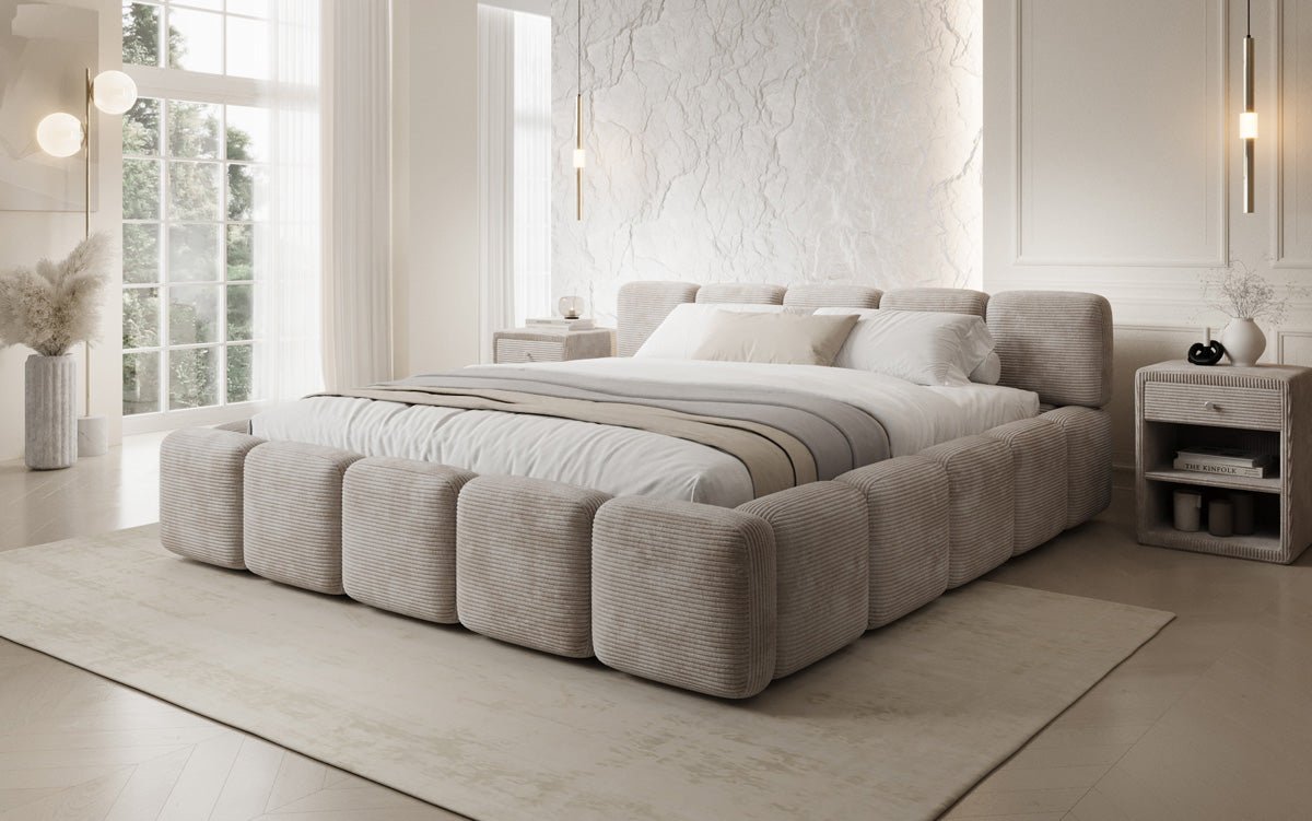 Designer Polsterbett Giulia Cord mit Stauraum