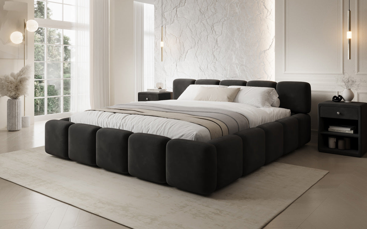 Designer upholstered bed Giulia velvet with storage