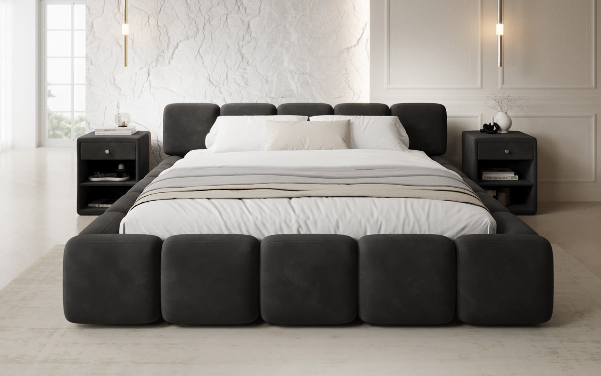 Designer upholstered bed Giulia velvet with storage