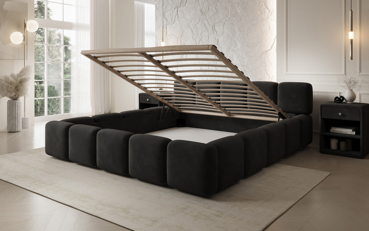 Designer upholstered bed Giulia velvet with storage