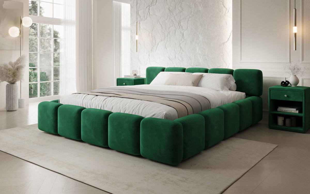 Designer upholstered bed Giulia velvet with storage