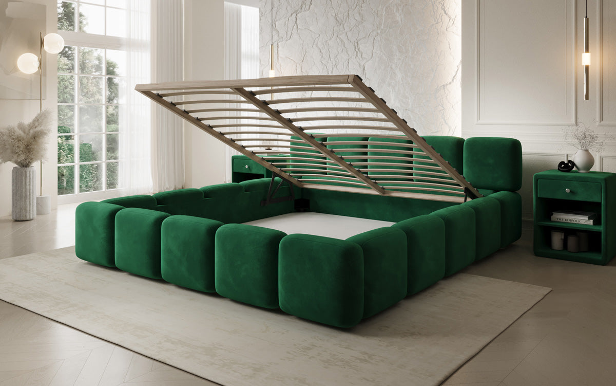 Designer upholstered bed Giulia velvet with storage