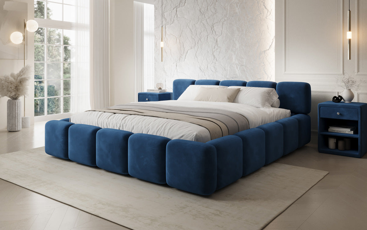 Designer upholstered bed Giulia velvet with storage
