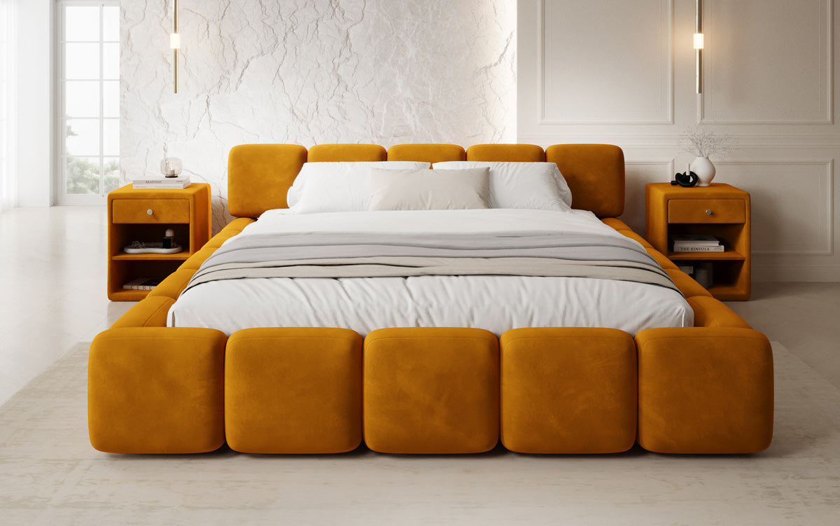 Designer upholstered bed Giulia velvet with storage