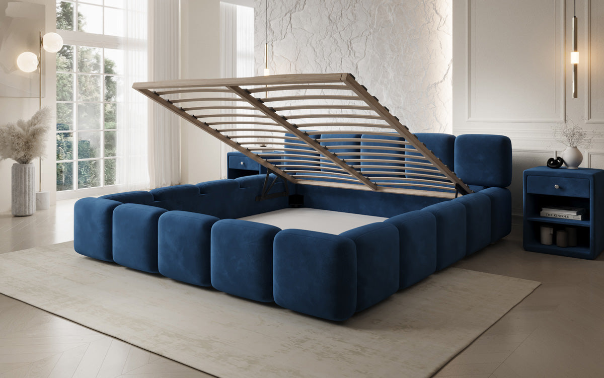 Designer upholstered bed Giulia velvet with storage