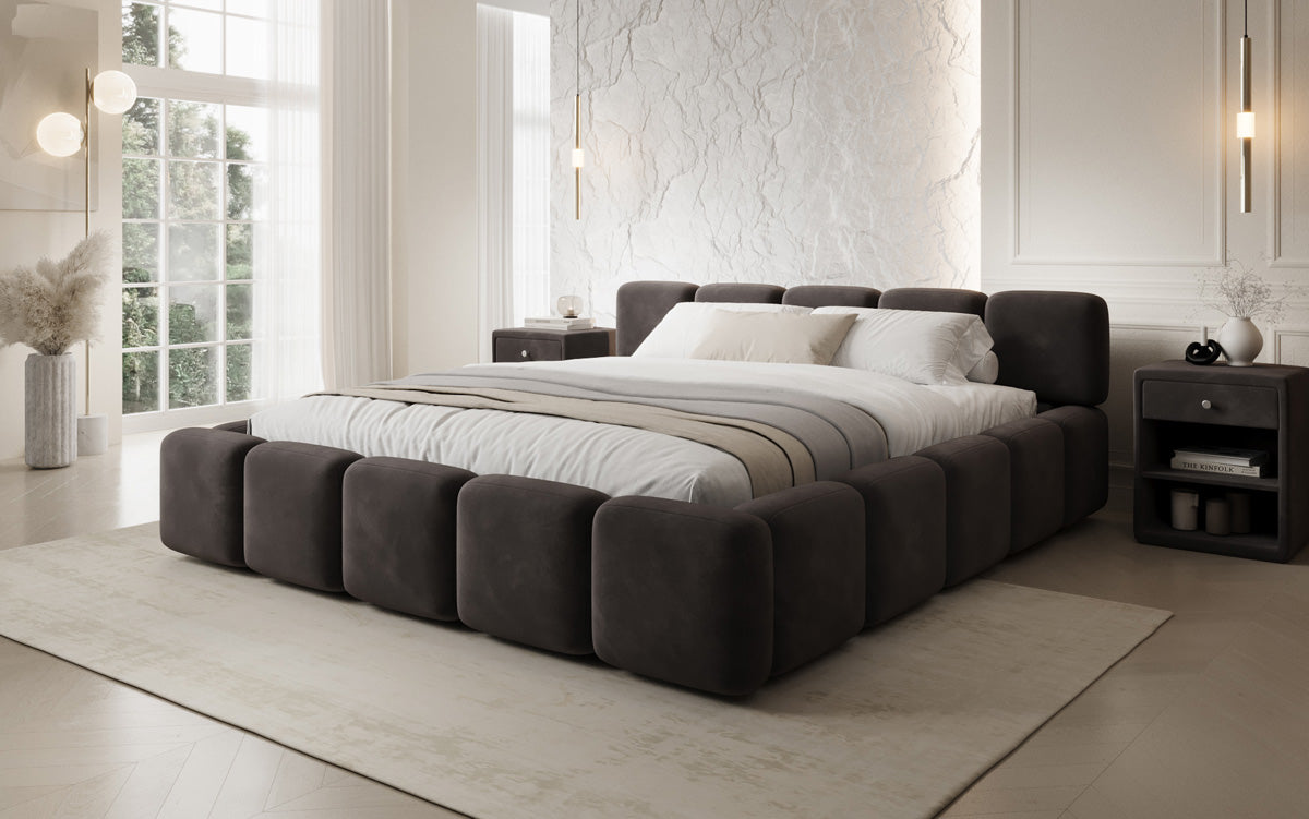 Designer upholstered bed Giulia velvet with storage