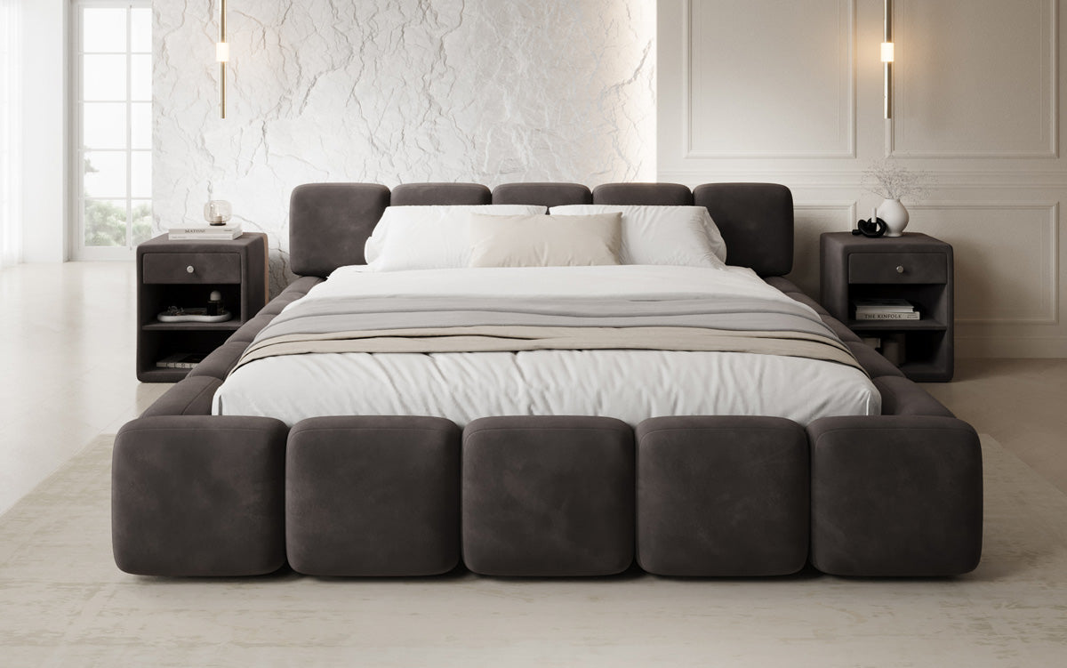 Designer upholstered bed Giulia velvet with storage