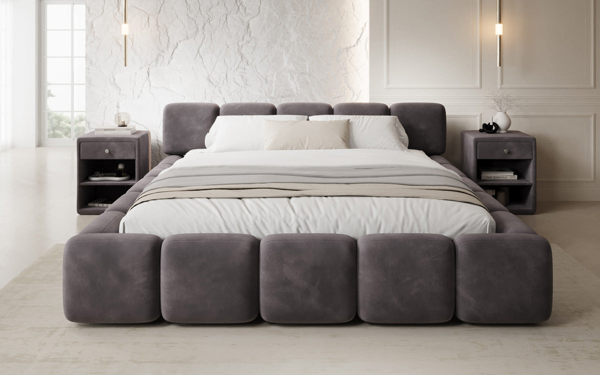Designer upholstered bed Giulia velvet with storage