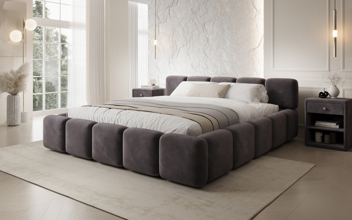 Designer upholstered bed Giulia velvet with storage
