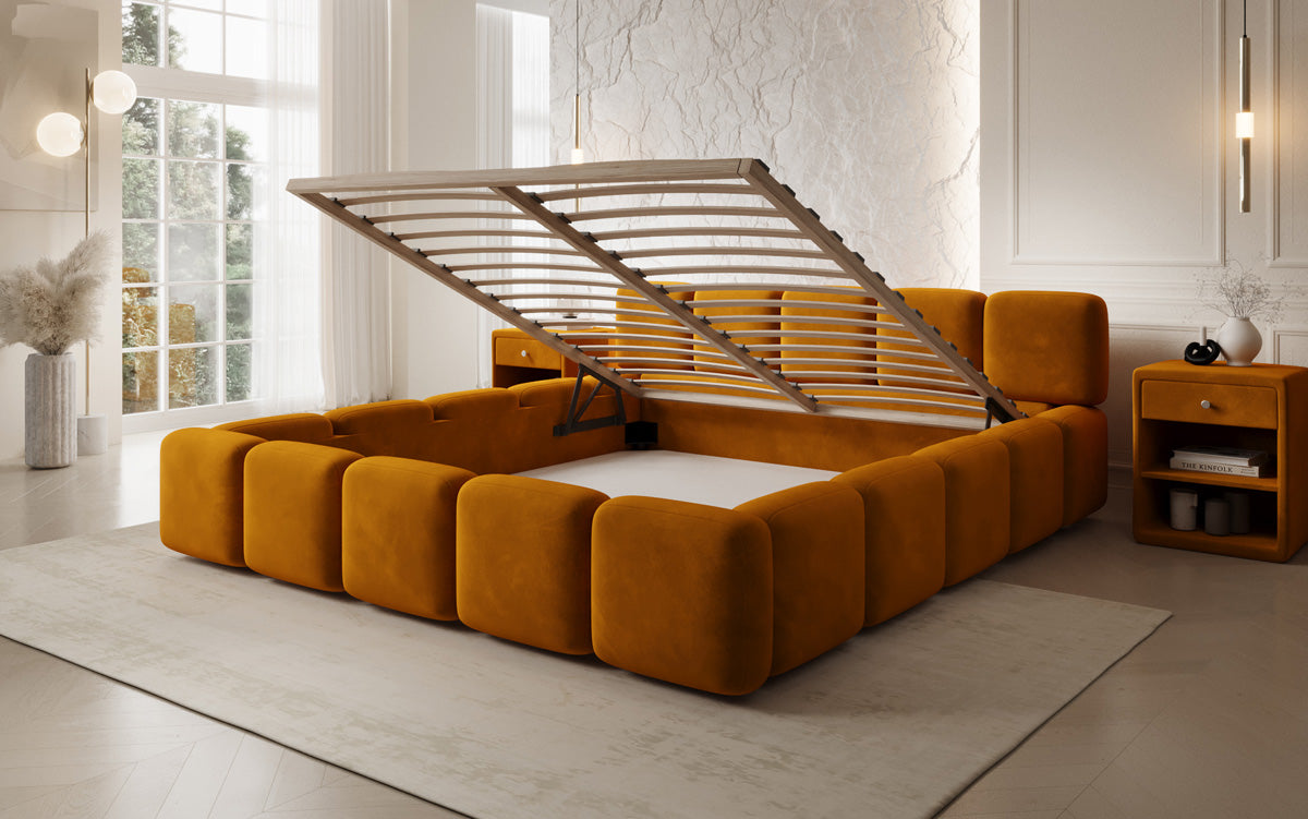 Designer upholstered bed Giulia velvet with storage