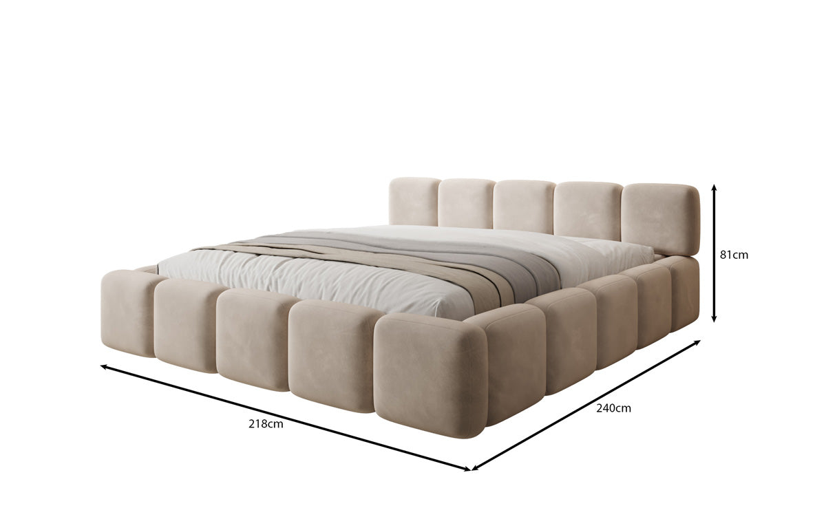 Designer upholstered bed Giulia velvet with storage