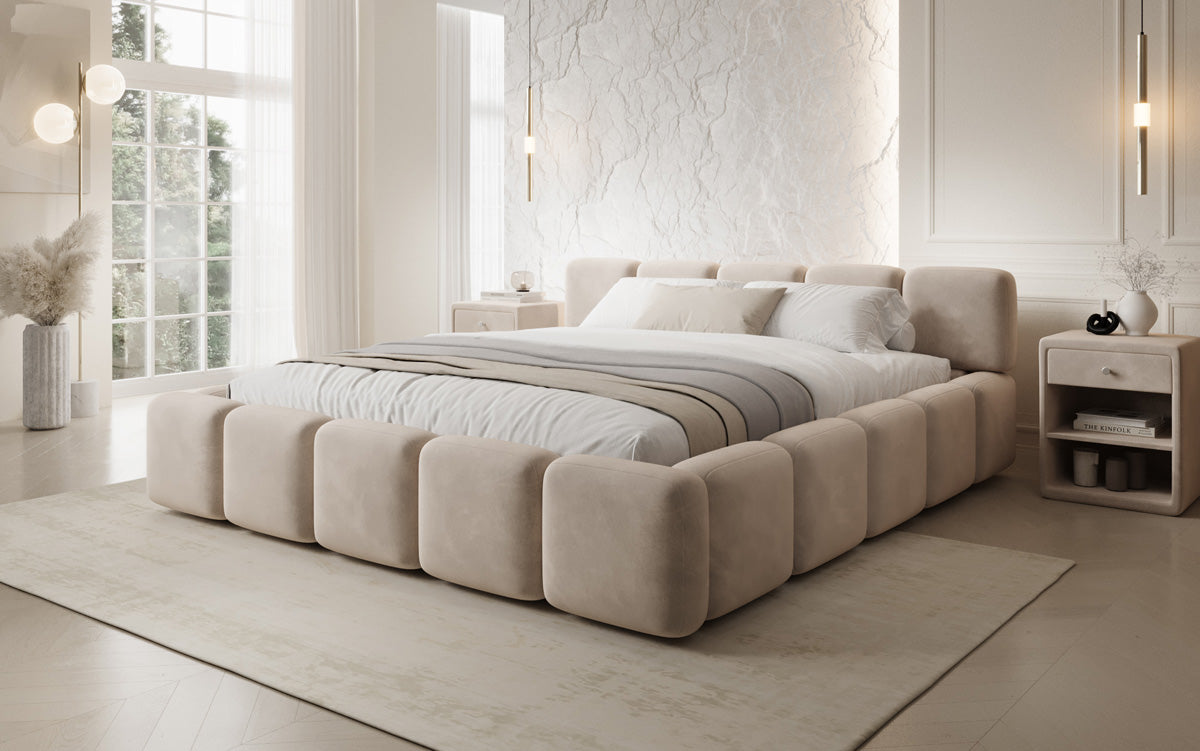 Designer upholstered bed Giulia velvet with storage